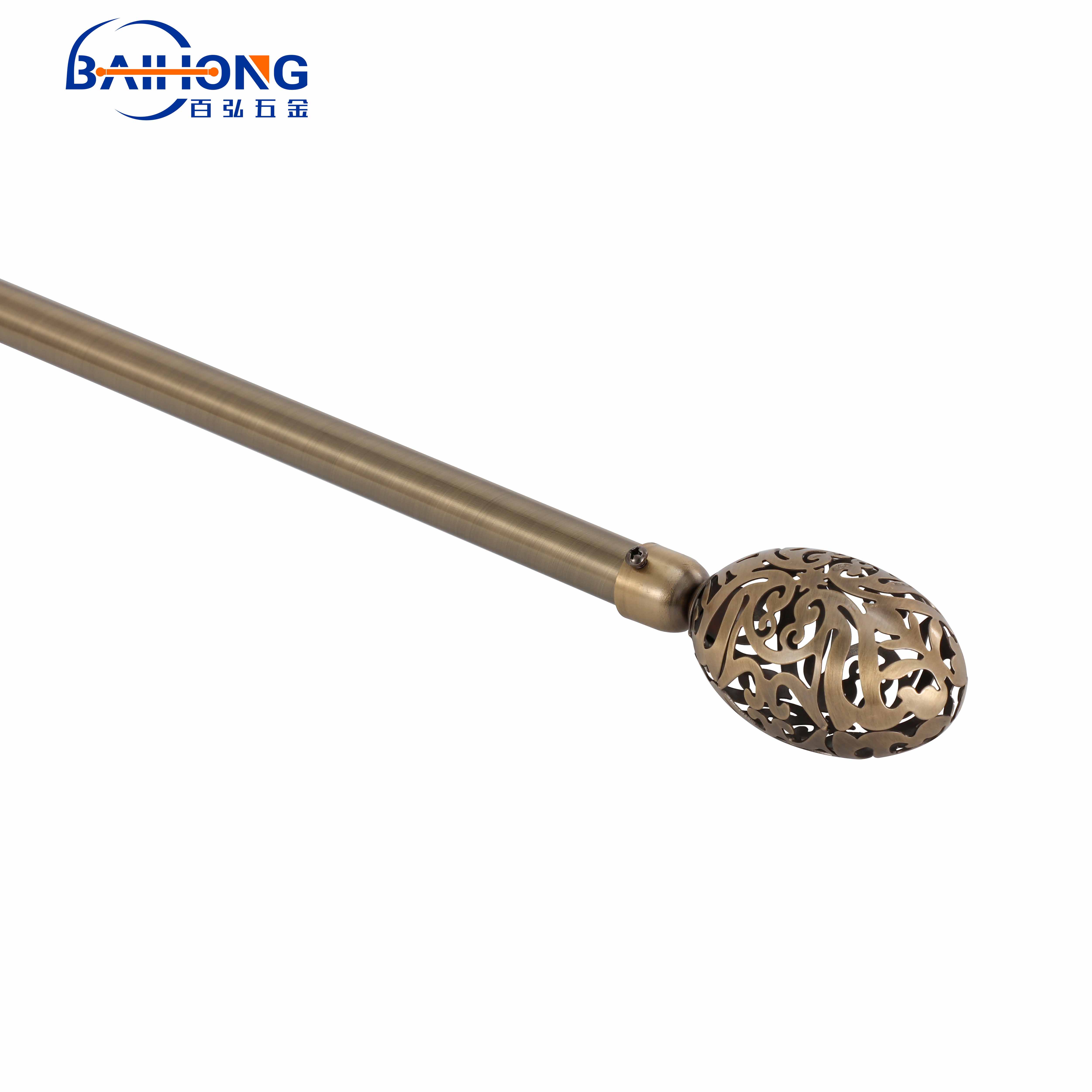 Rose gold curtain pole,cafe curtain rods Baihong Hardware